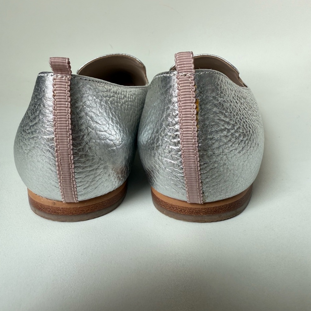 Mini Boden Silver Pointed Toe Flats - Picture 3 of 16